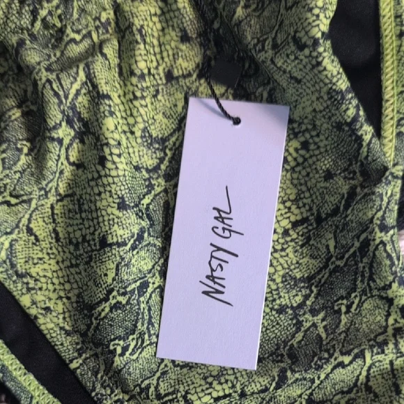 Nasty Gal Neon Green Snake Print Bikini - Picture 2 of 12